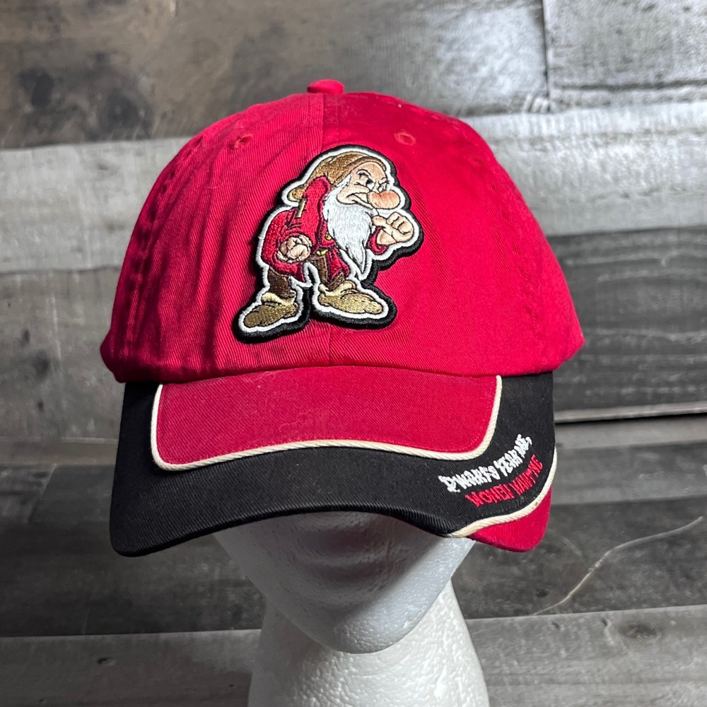 Disney World Grumpy Hat Dwarfs Fear Me Women Want Me Red Baseball Cap Adjustable